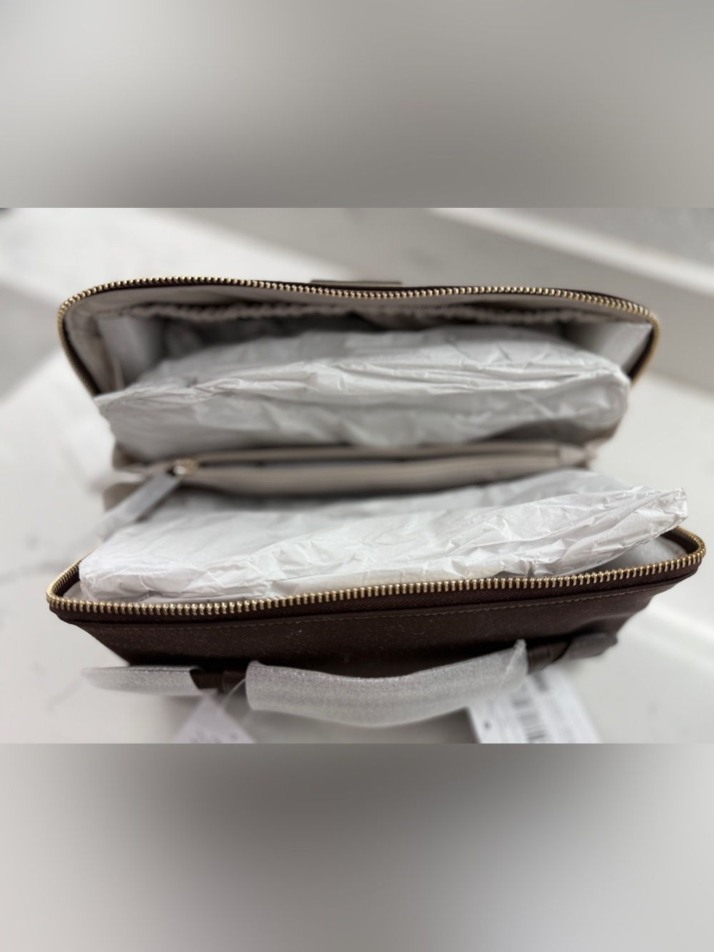 NWT Kate Spade Carter Nylon Travel Cosmetic Pouch Hot Fudge Brown Makeup Bag KL8 - Picture 12 of 12